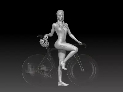 bicycle girl 2 3D print model