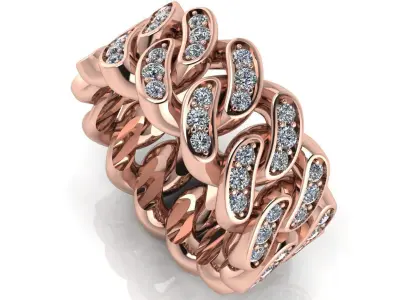 Ring Cuban Chain 10 mm Wide - DIFERENT SIZES 3D print model