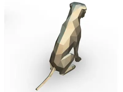 Boxer low poly greyhound 3D print model