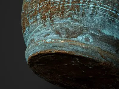 Antique Decorated Vase - 3D scan Low-poly 3D model