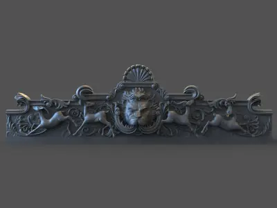 sofa lion and ghazal 3D print model