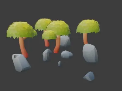 Low Poly Stone Pack Low-poly 3D model