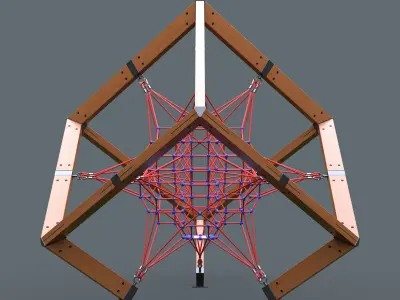 Cable car children play complex Cube 3D model