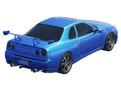 Nissan Skyline Low-poly 3D model by GANIBOEV-KHASANBEK