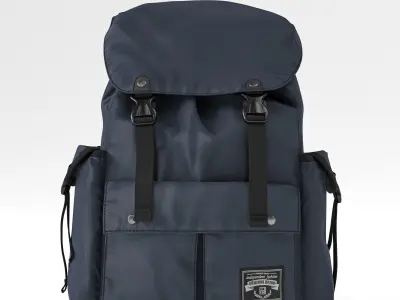 Backpack fabric Blue 3D model