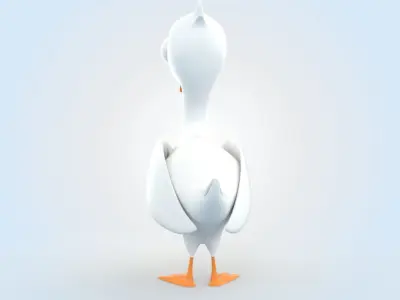 Cartoon Duck 3D model 2