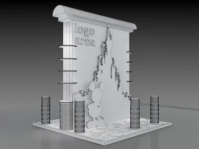 Exhibitions Kiosk Partition Booth advertising Stand Design 3D model