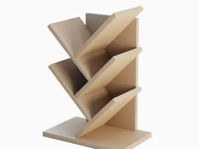 Small Bookshelf  01 Low-poly 3D model