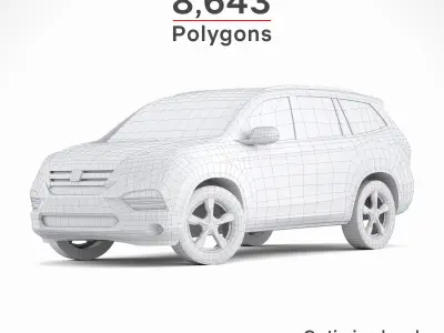 Honda Pilot 2016 Low-poly 3D model