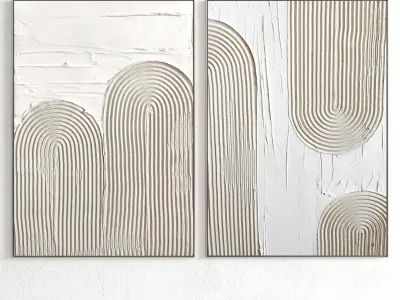 Plaster Two Photo Frame 197 Low-poly 3D model