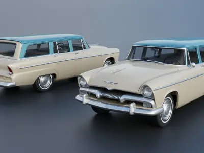 Plymouth Belvedere 4 Door Suburban 1955 3D print model