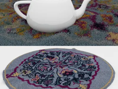Round Rug Set 46 3D model