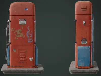 Gas pump old 3D model