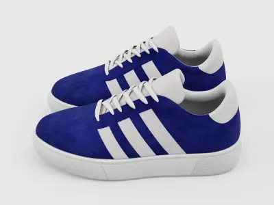 Sneakers Adidas Gazelle Style - Generic Shoes Blue Low-poly 3D model