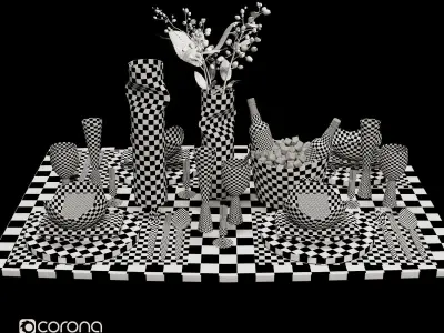 Luxury Model Room Tableware Set-8 3D model