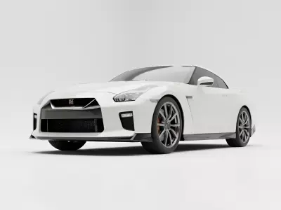 Sleek White Sports Coupe Low-poly 3D model