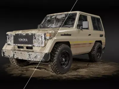 Dirty Offroad Toyota PBR  3D model