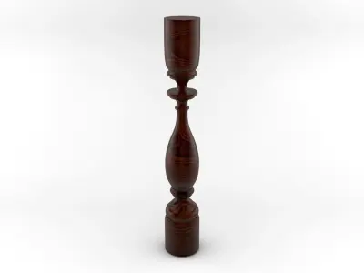 Baluster wooden candlestick 3D model