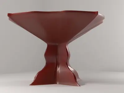 Plastic table with thread Low-poly 3D model