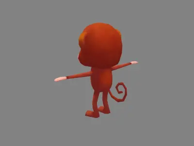 Cartoon monkey Low-poly 3D model purchase