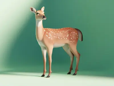 Deer stylized Low-poly 3D model