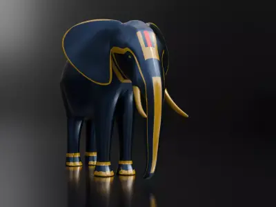 Elephant Architectural Decoration Low-poly 3D model
