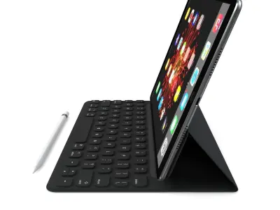 Apple iPad Pro 105 And Type Cover And Pencil 3D model