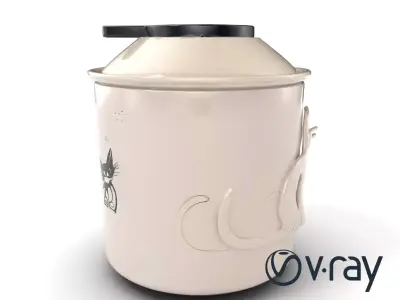 Elegant Cat Feast Canister model pack Low-poly 3D model