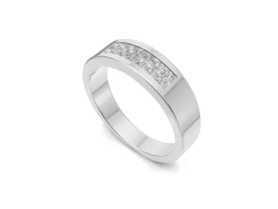 Mens Channel Set Diamond Wedding unisex Band 3D print model