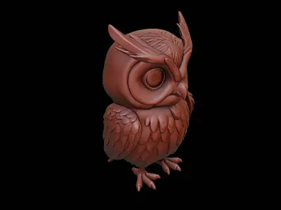 Owl Animal Sculpture 3D print model get