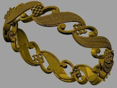bracelet ornate gold 3D print model