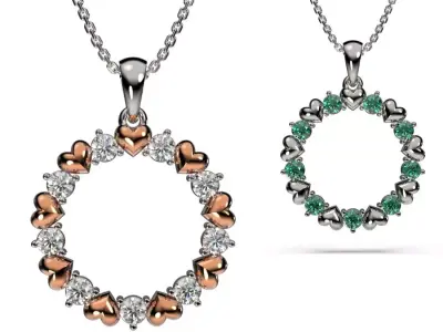 HEART PENDANT LOVE SIGN - Diamond  Valentines Day Gift 3D print model