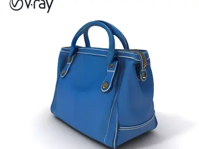 Elegant Leather Handbag D Model Pack Low-poly 3D model