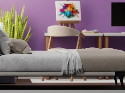 Bedroom interior 3D model 6