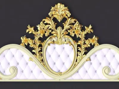 double bed headboard 3D model