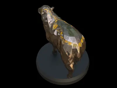 Steampunk Sheep Pose Low-poly 3D model