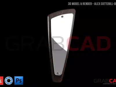 70s Style Wall Mirror Free 3D model