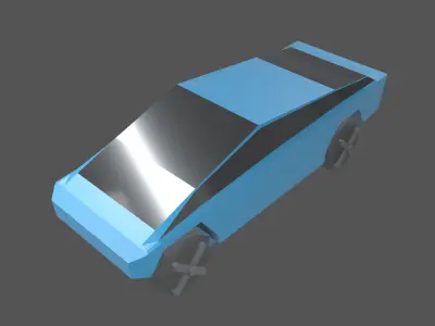 Low Poly Cyber Car v1 003 Low-poly 3D model
