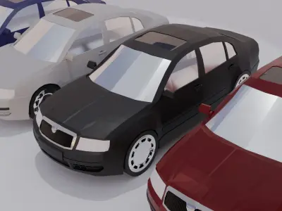 Skoda Superb Low Poly 3D model