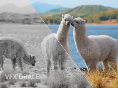 Alpaca Animated VFX Grace 3D model