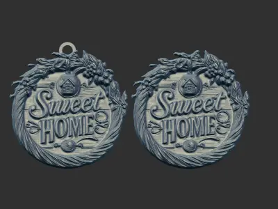 home sweet home keychain  3D print model