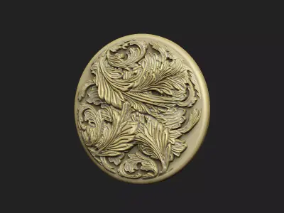 rococo style motif detail  3D print model