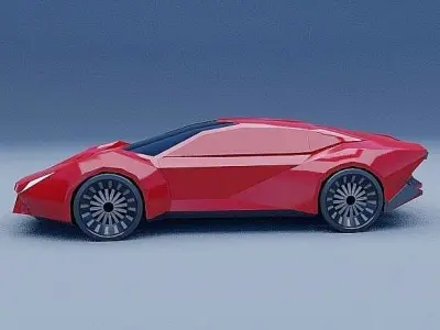 Lowpoly Futuristic vehicle concept Low-poly 3D model