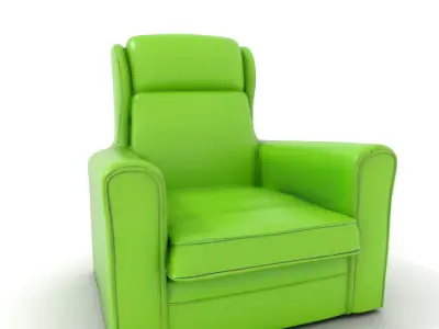 Vibrant Green Armchair model pack Low-poly 3D model