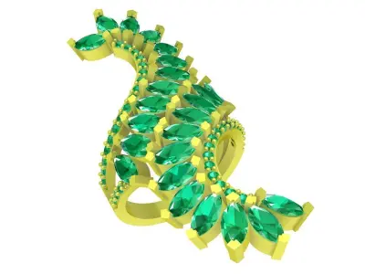 Luxury Snake Ruby and Emerald Diamond Ring for Women 4203 3D print model