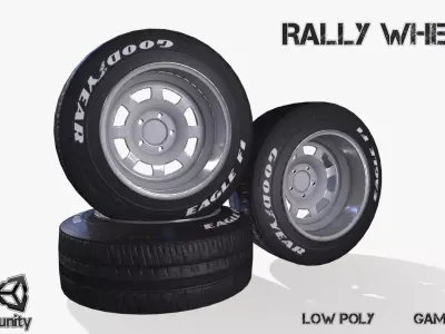 Rally wheel Good Year Low-poly 3D model