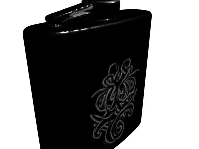 Engraved Hip Flask PBR Model Low-poly 3D model