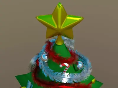Cartoon Christmas Tree Low-poly 3D model purchase
