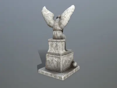 statue 3 of angel Low-poly 3D model
