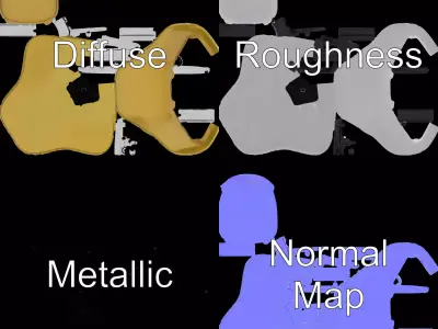 Modern Yellow Armchair model pack Low-poly 3D model